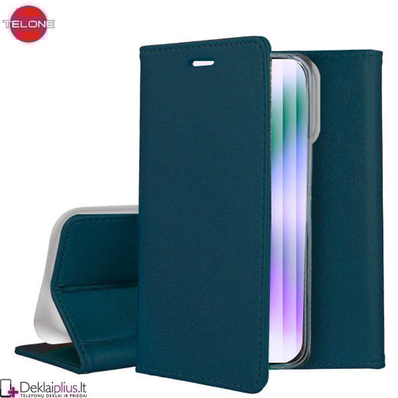 Telone dirbtinos odos dėklas - žalias (Apple Iphone 14 Pro Max) Telone dirbtinos odos dėklas - žalias (Apple Iphone 14 Pro Max)